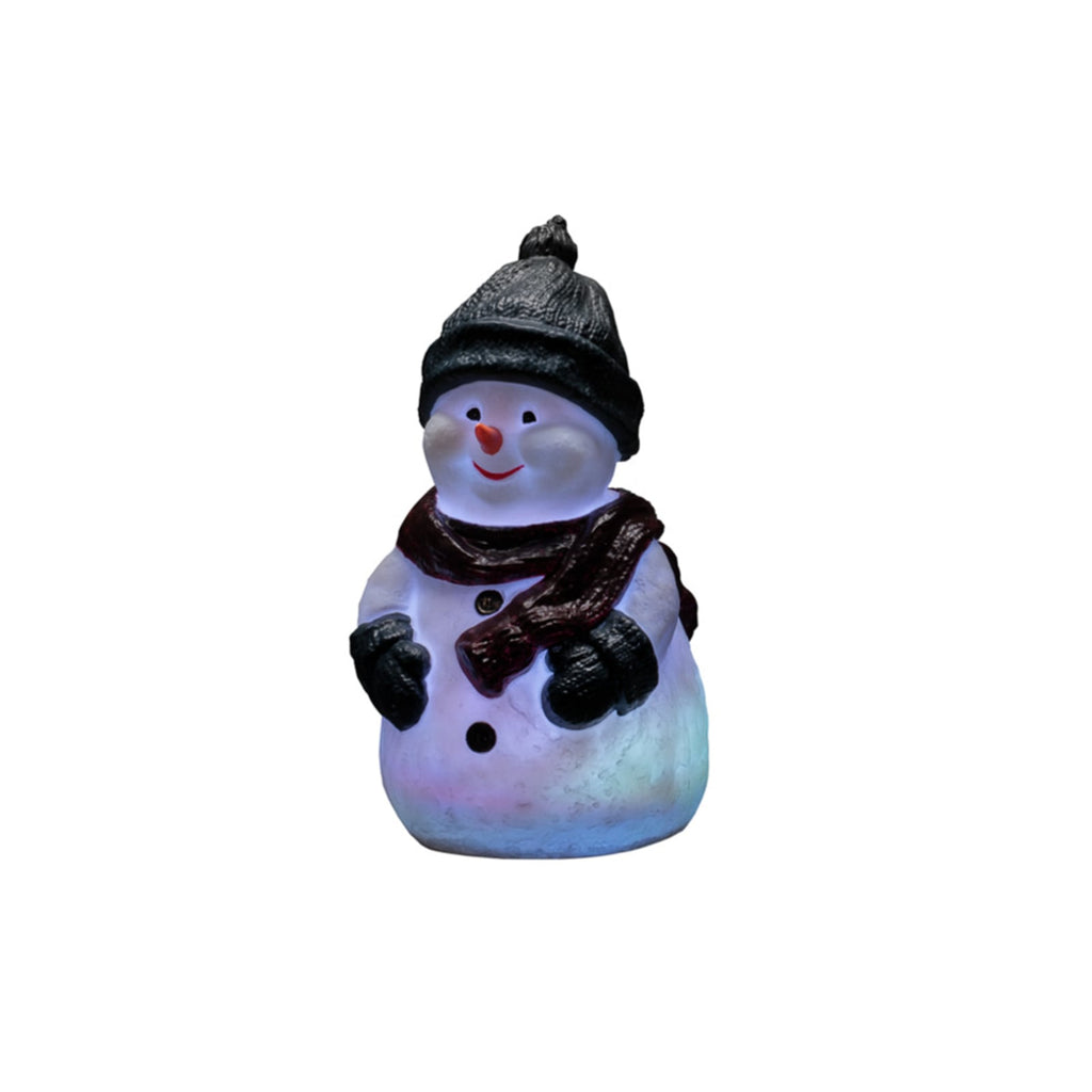 LED-lysfigur snømann RGB fargeskiftende 38 cm IP44 bakside
