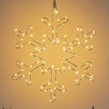 LED-lysfigur snøfnugg sølv metall 48 cm 100 LED forfra