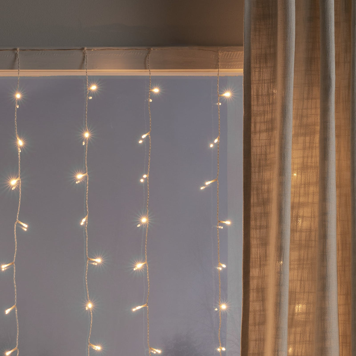 LED-lysgardin 120 LED varmhvit 140x120 cm - Konstsmide forfra
