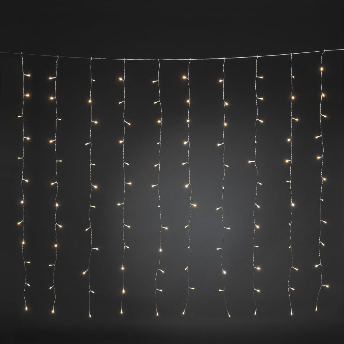 LED-lysgardin 120 LED varmhvit 140x120 cm - Konstsmide nærbilde av kabel