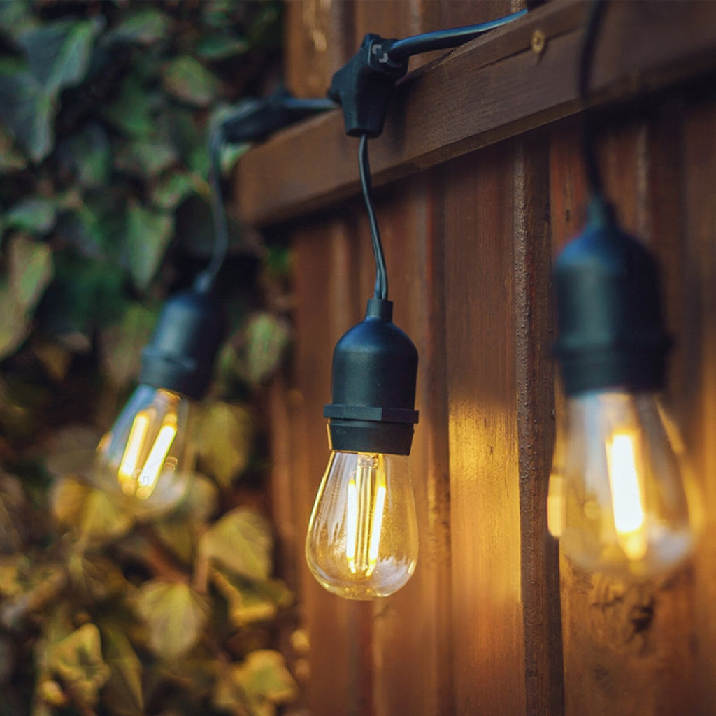 LED lyslenke 10 vintage filamentpærer dimbar 10m IP65 Lite Bulb Moments montert ute