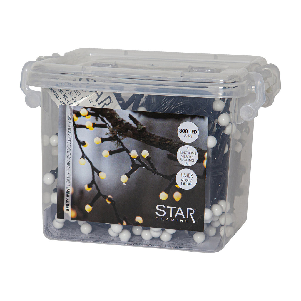 LED-lyslenke Berry Mini med timer IP44 hvit 6 m detalj av timer