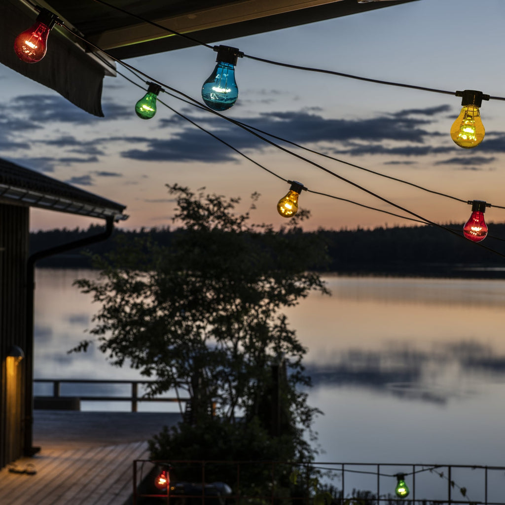 LED lyslenke Biergarten 10 lys flerfarget IP44 varmhvit nærbilde LED