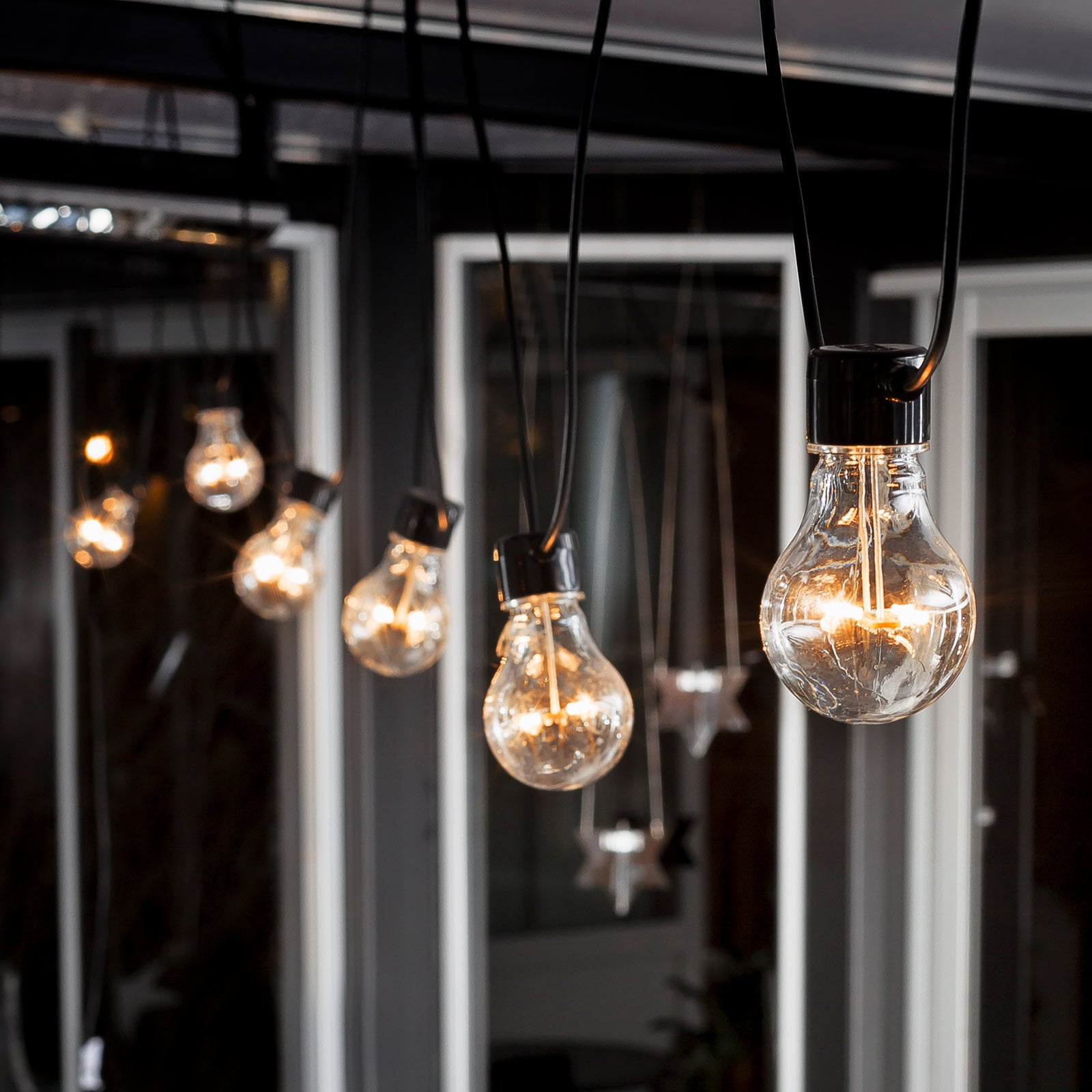 LED-lyslenke Biergarten basissett ravfarget dimbar IP44 forfra