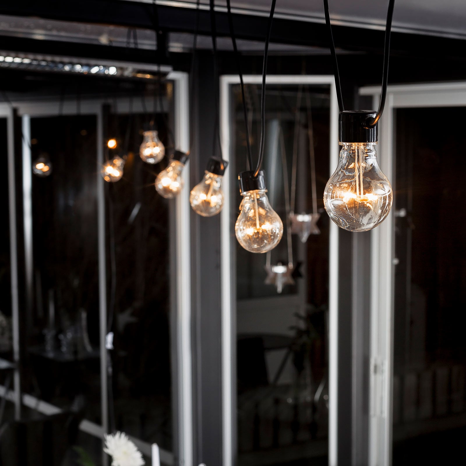 LED-lyslenke Biergarten basissett bakside og kontakter