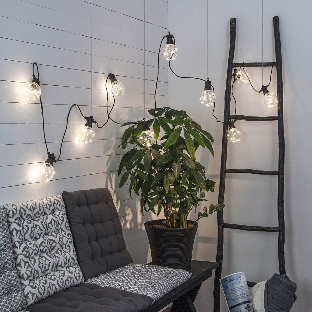 Detalj av LED-lyslenke Big Circus Dew Drops 10-lys IP44 med lampehode