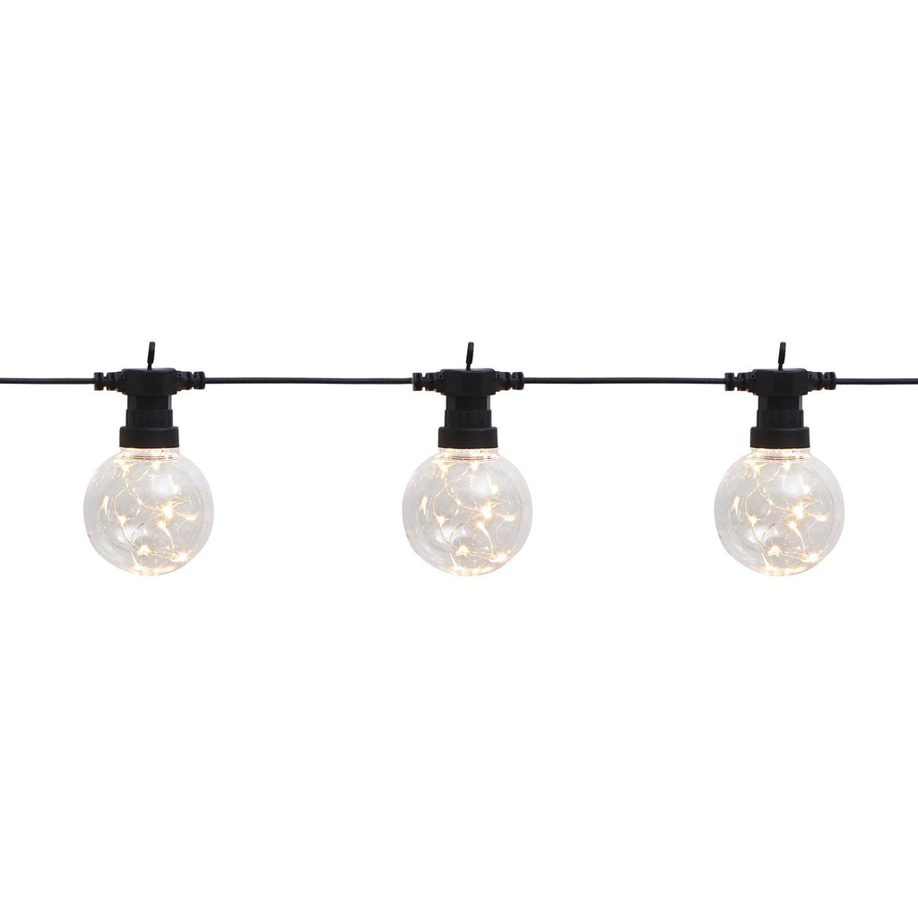 LED-lyslenke Big Circus Dew Drops 10-lys IP44 med varm hvit lysfarge
