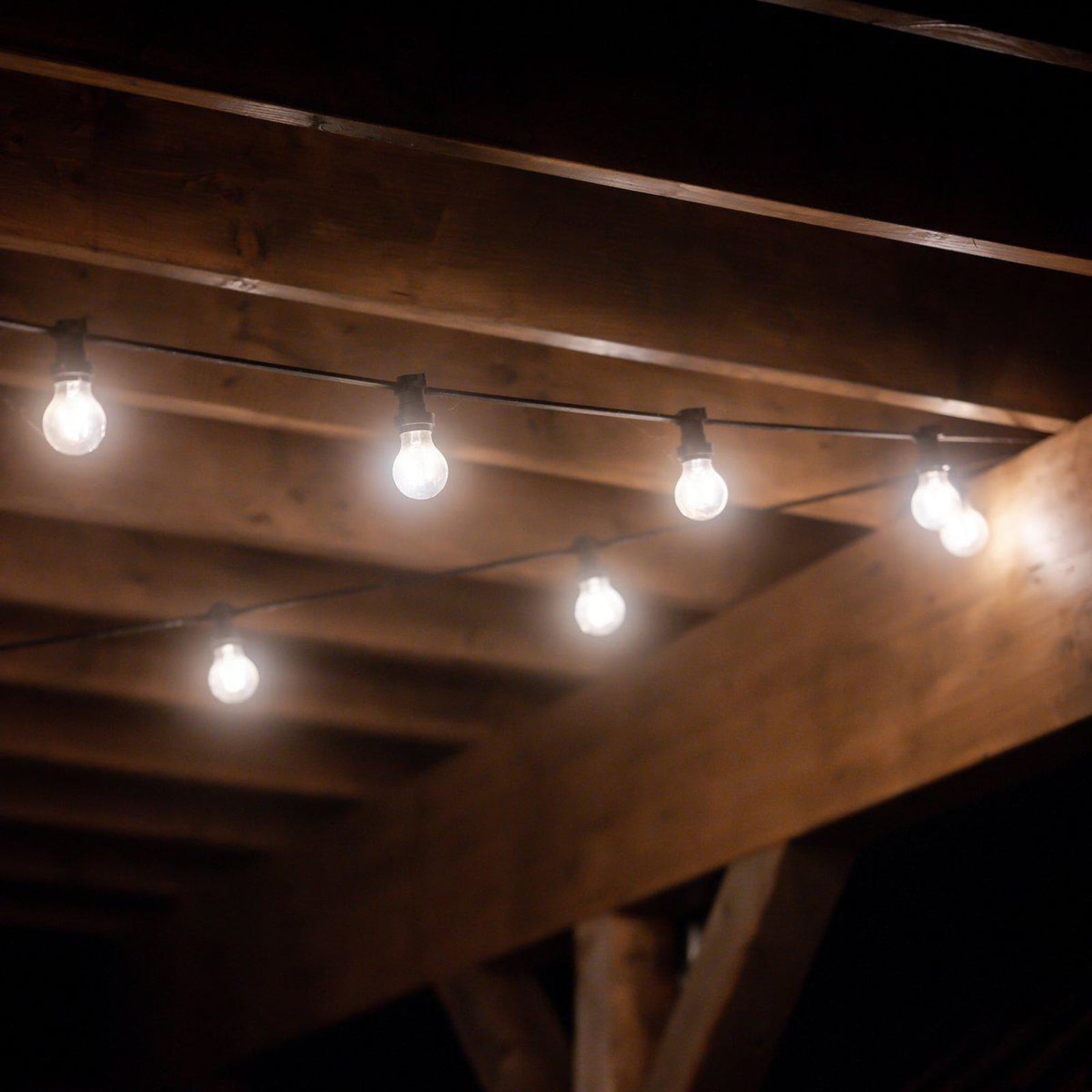 LED-lyslenke Bright utendørs 10-lys E27 7,2 m PR Home forfra