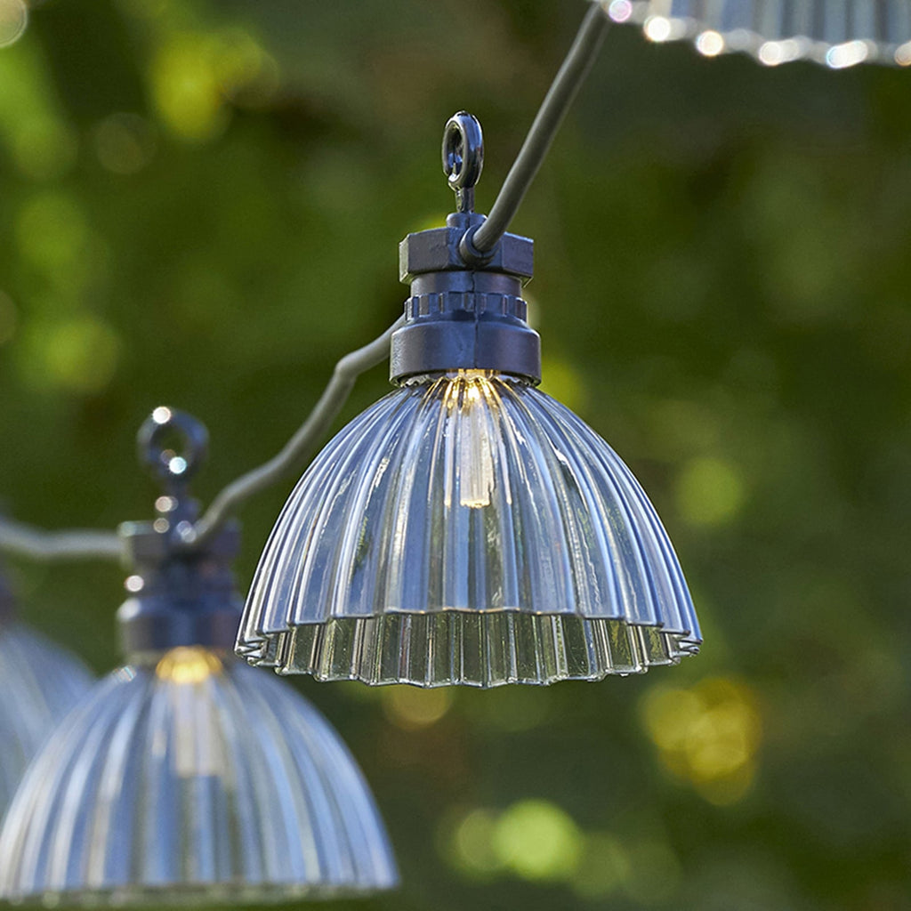 LED lyslenke Circus Shade 12 skjermer grå IP44 forfra