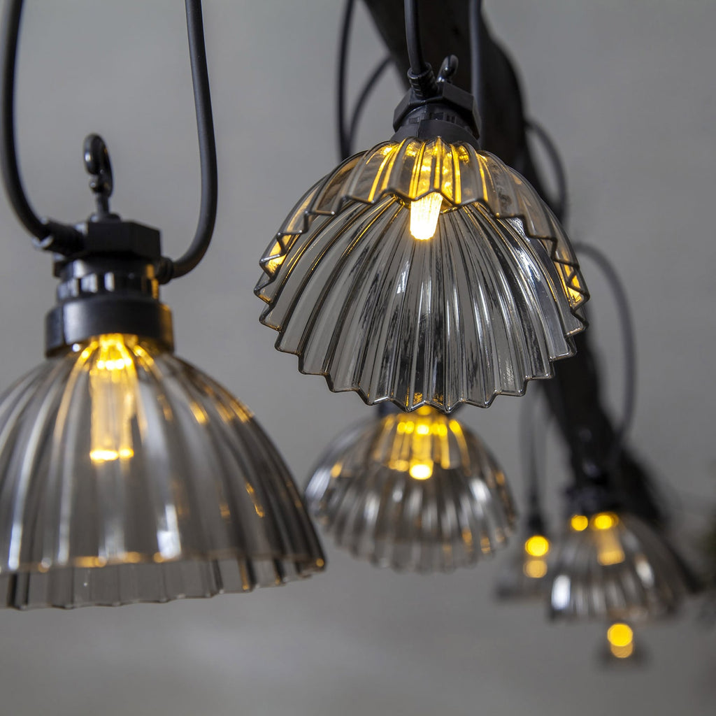 Montert LED lyslenke Circus Shade 12 skjermer grå IP44 utendørs
