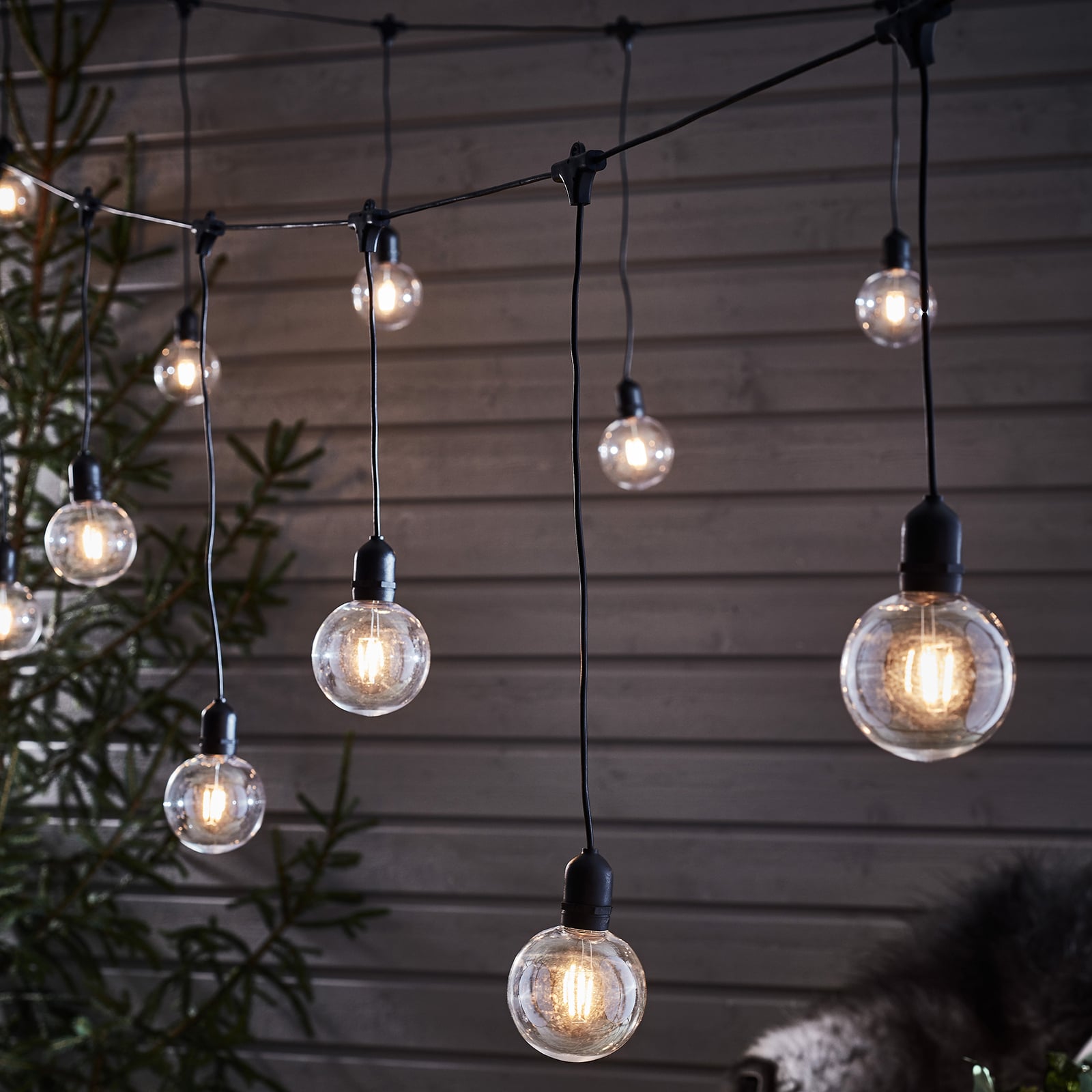 Bakside av LED-lyslenke Deco startsett med transformator IP44 fra Markslöjd