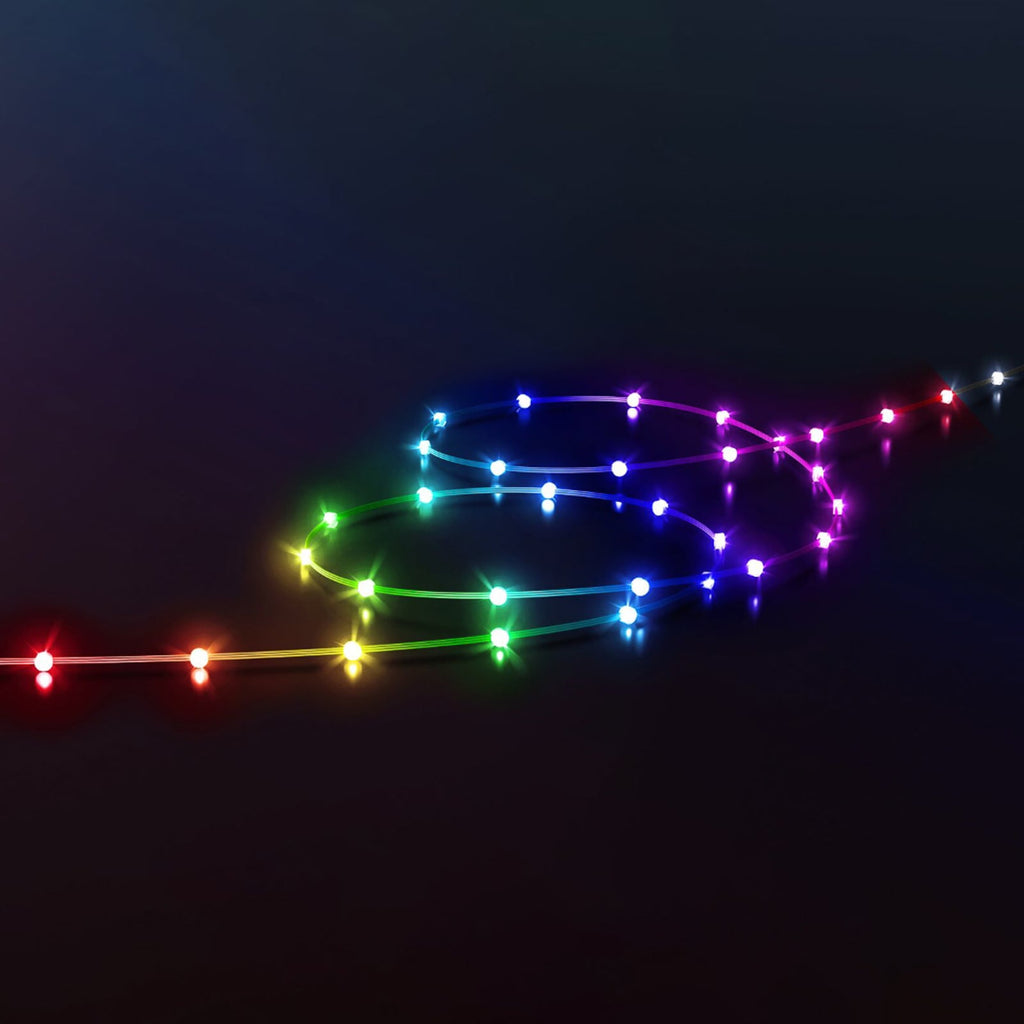 LED-lyslenke Dots RGB dimbar transparent 200 LED 10 m IP44 forfra
