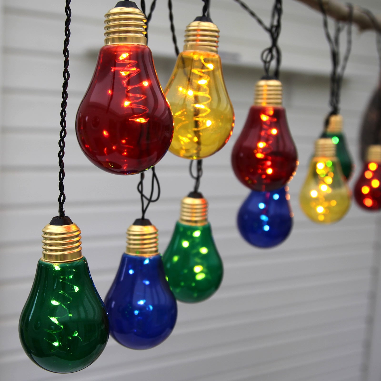 LED-lyslenke Glow 10 lys flerfarget glass IP44 forfra