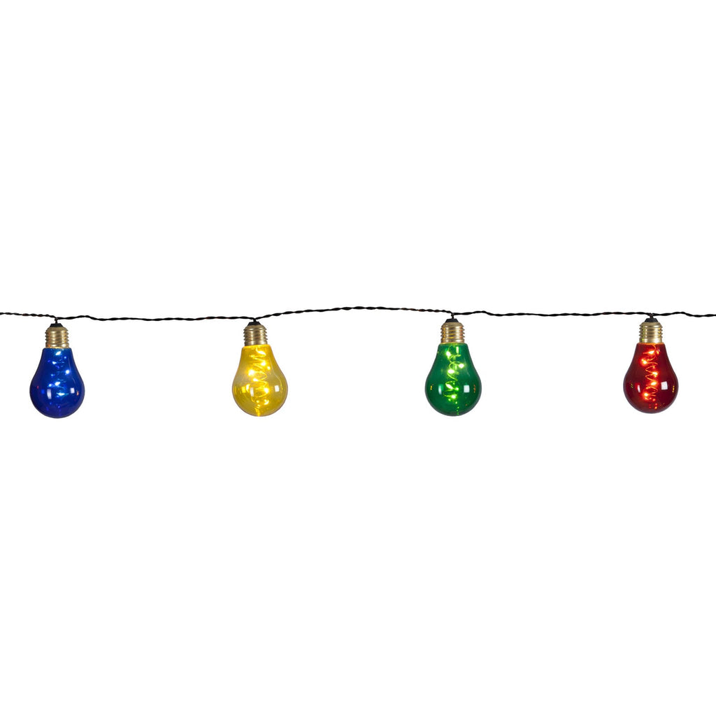 Montert LED-lyslenke Glow 10 lys flerfarget glass IP44 ute på terrasse