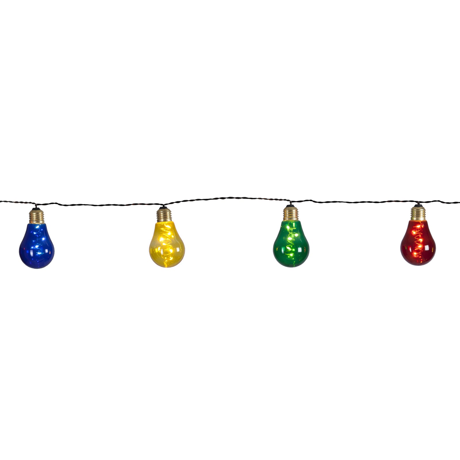 Montert LED-lyslenke Glow 10 lys flerfarget glass IP44 ute på terrasse