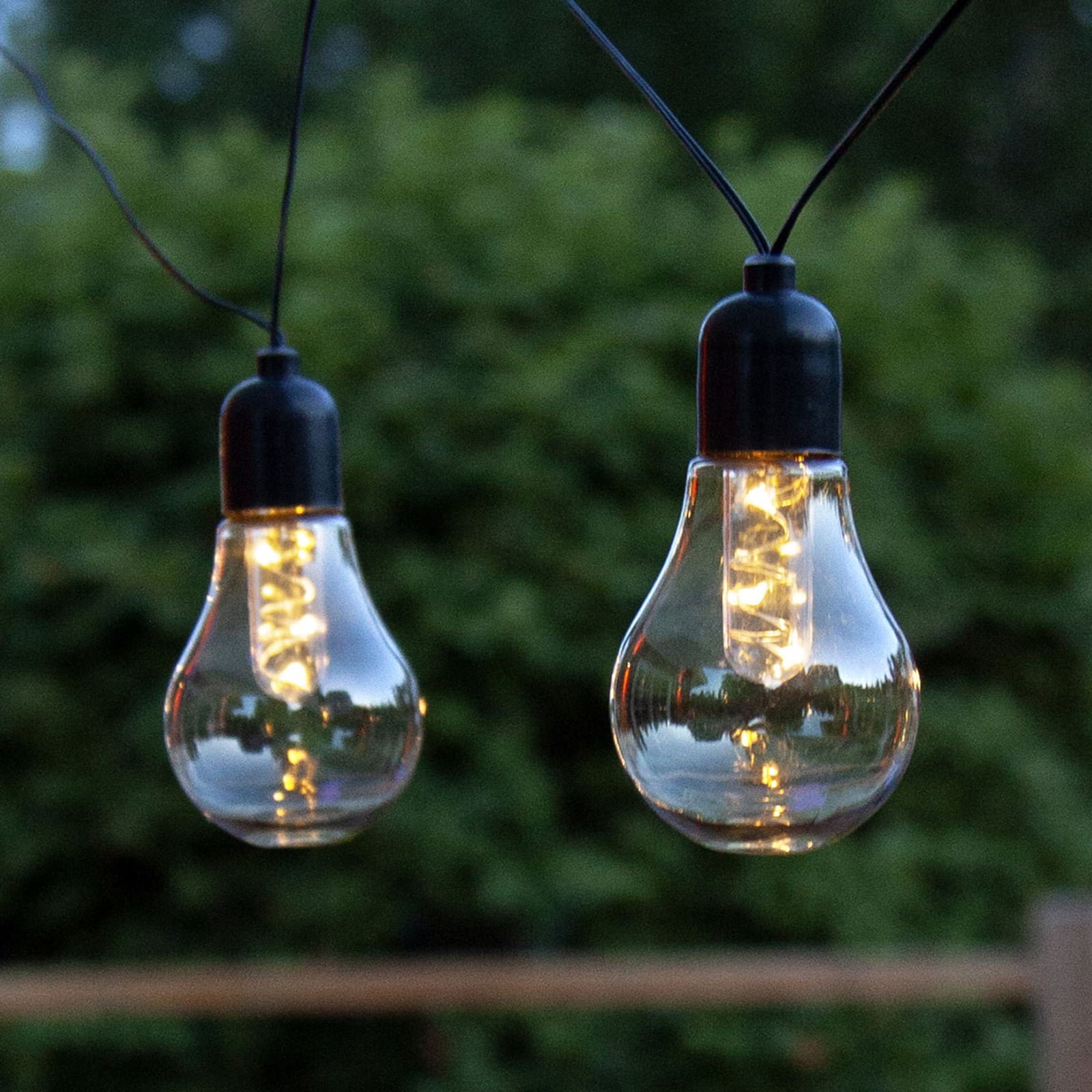LED lyslenke Glow batteridrevet 10-lys klar IP44 fra STAR TRADING forfra