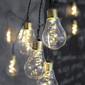 LED lyslenke Glow glass klar 10 lys IP44 forfra