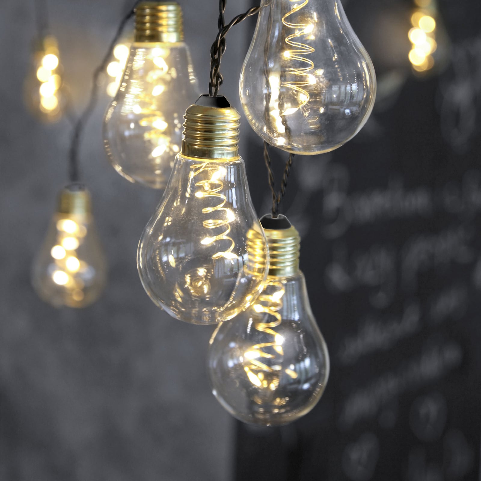 LED lyslenke Glow glass klar 10 lys IP44 bakside