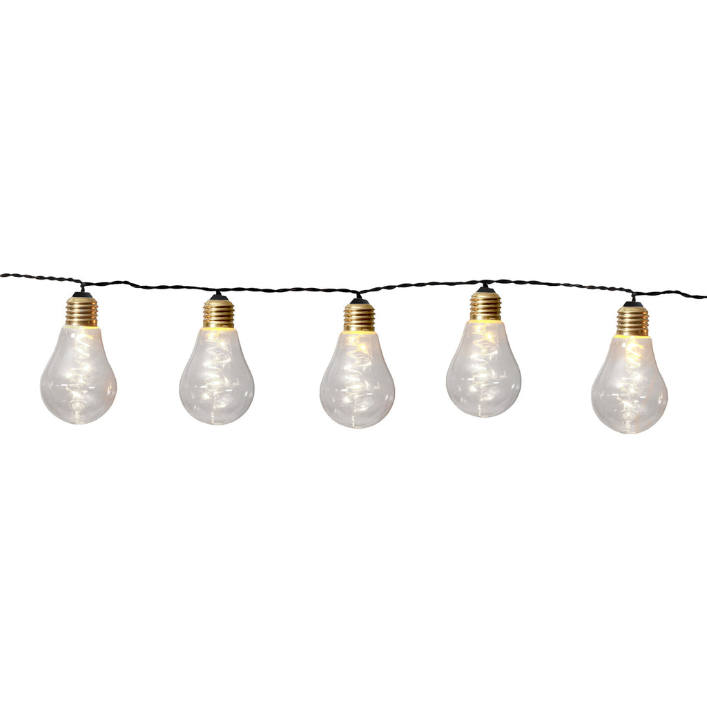 LED lyslenke Glow glass klar 10 lys IP44 detalj av lampe