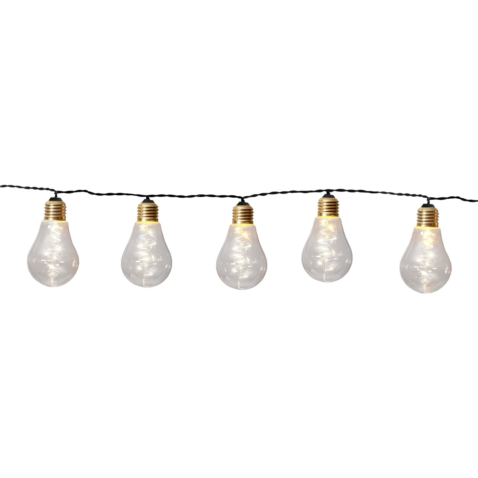 LED lyslenke Glow glass klar 10 lys IP44 detalj av lampe