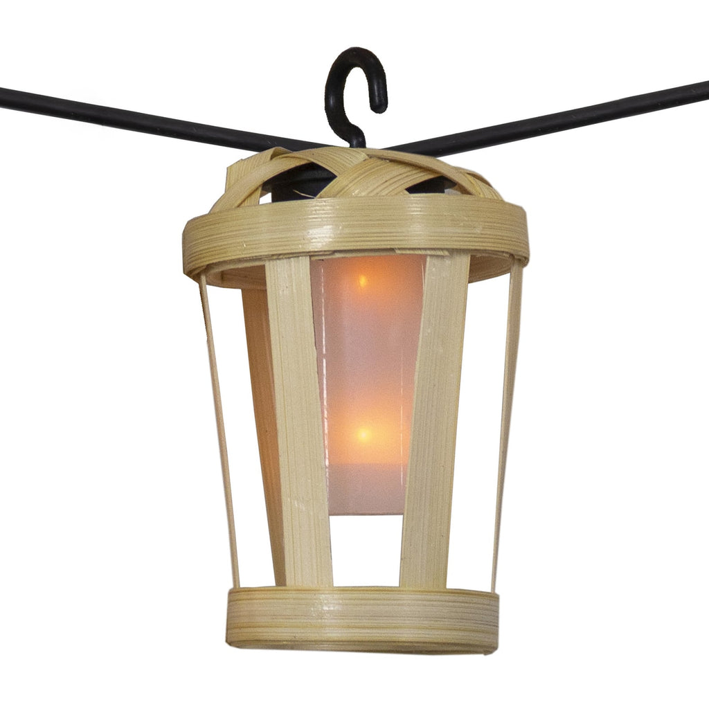 LED-lyslenke Hiama 10 lys bambus IP44 montert ute