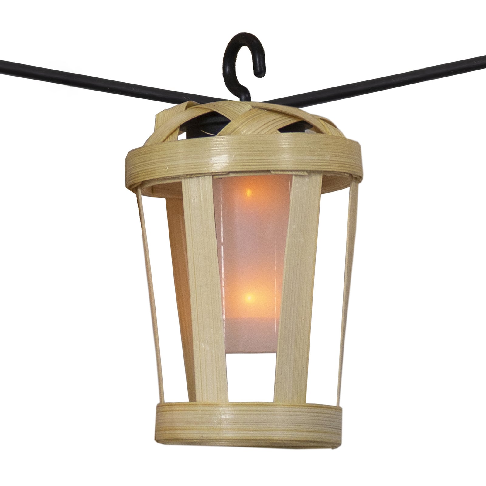 LED-lyslenke Hiama 10 lys bambus IP44 montert ute
