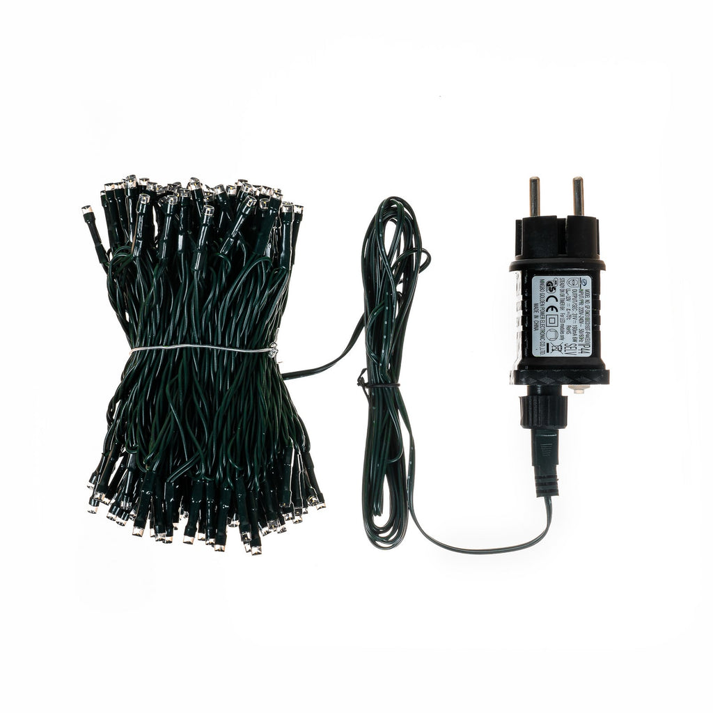 LED-lyslenke Kaloyan 200 lys IP44 22,9 m svart pakket i eske