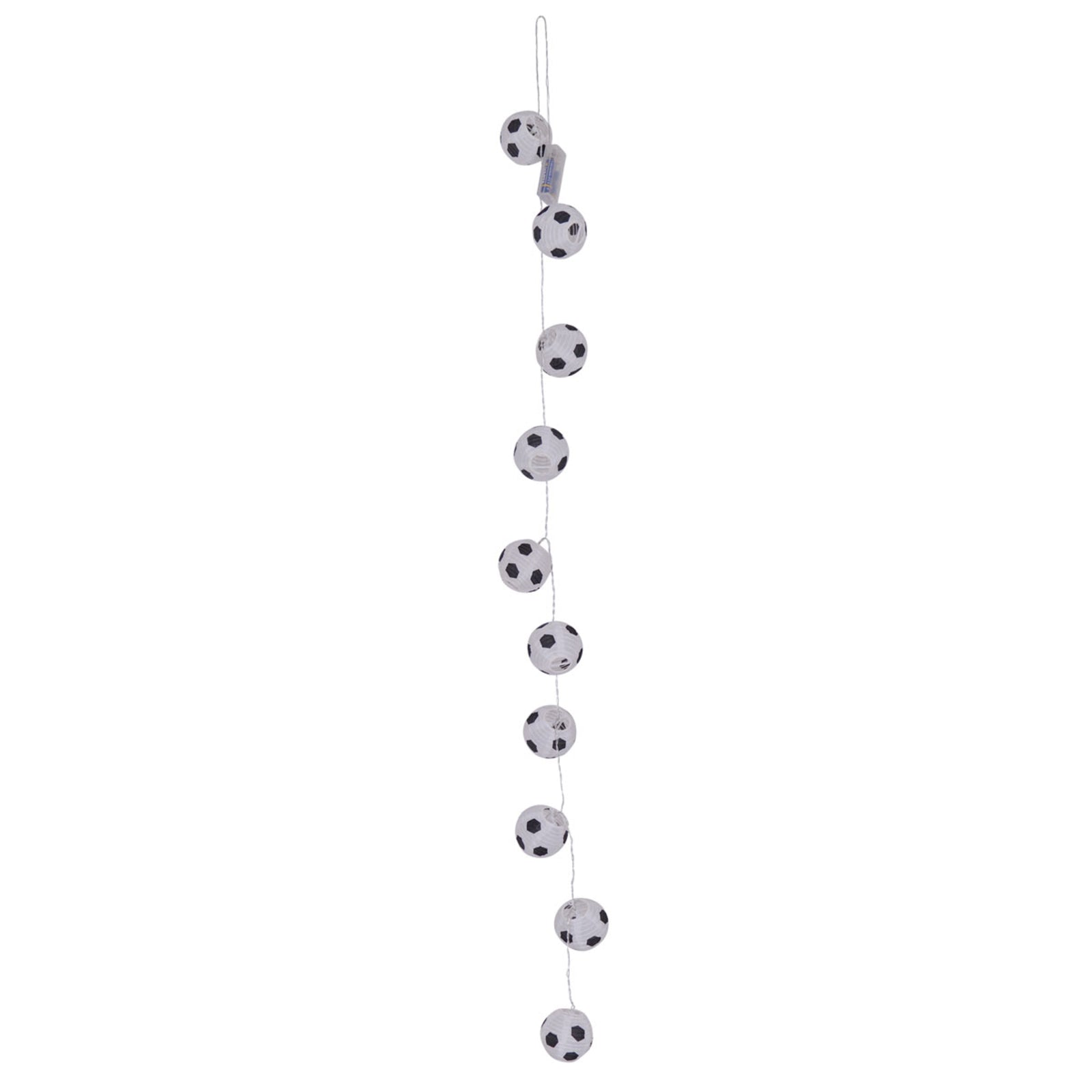 Detalj av LED lyslenke Kizi med fotballskjermer 200 cm batteri
