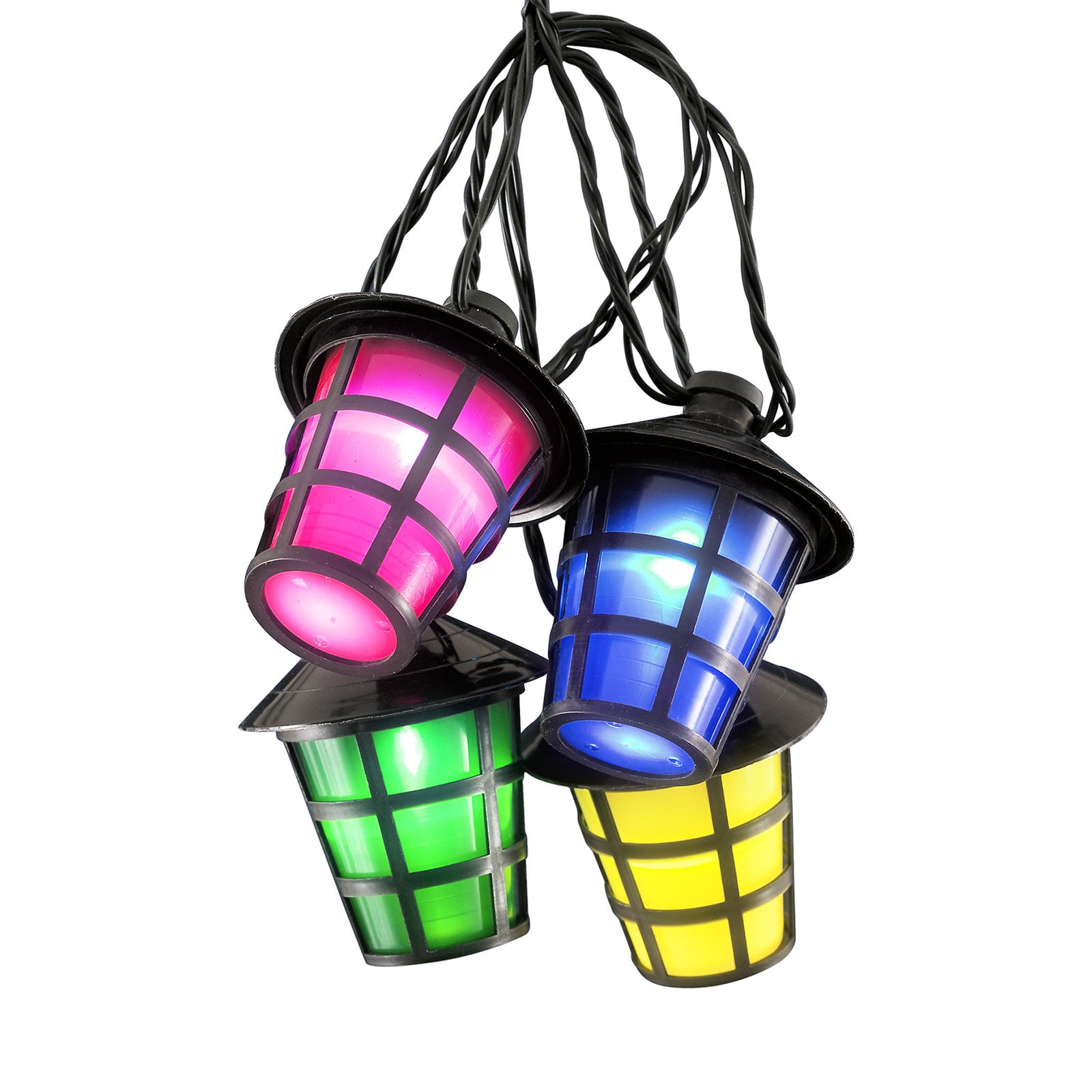 LED lyslenke Lampion 20 lykter flerfarget 475 cm IP44 forfra