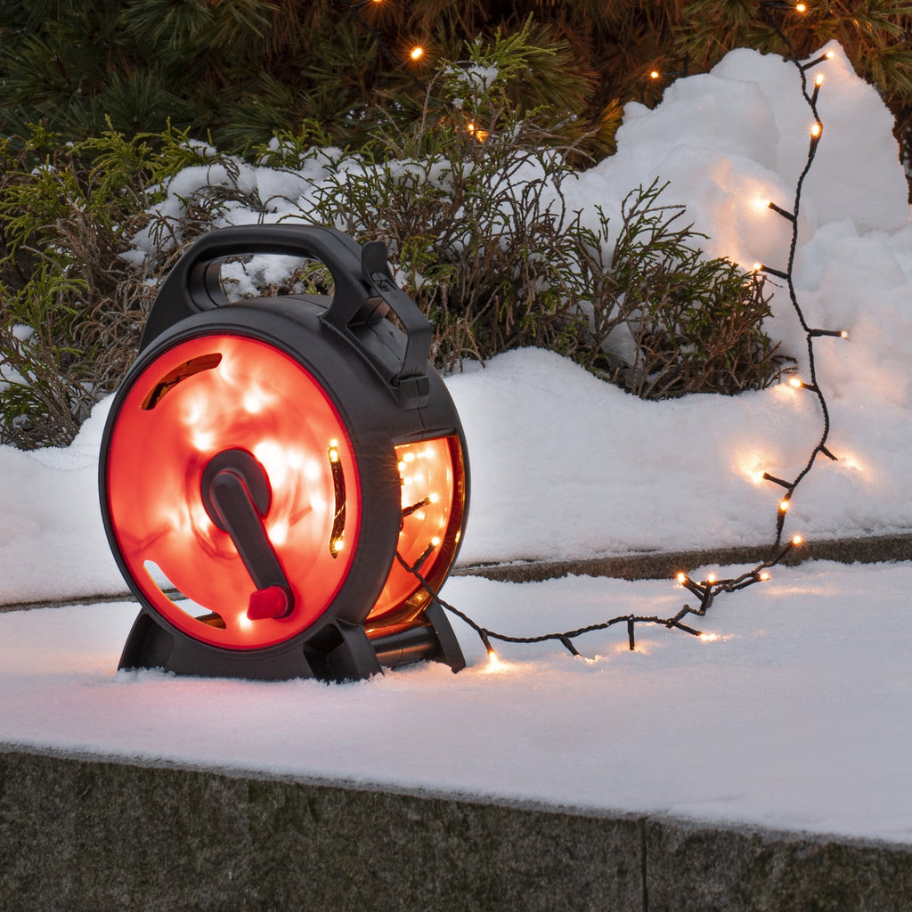 Nærbilde av LED-lyslenke Micro ravfarget 1000 LED 69,93 m IP44 lys