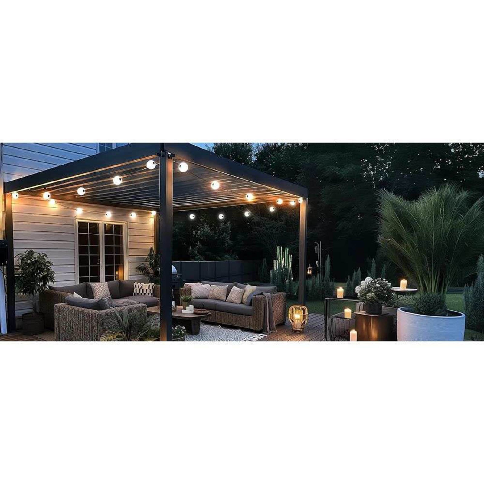 LED lyslenke Miss Garland 12-lys 986 cm IP44 nærbilde av kabel