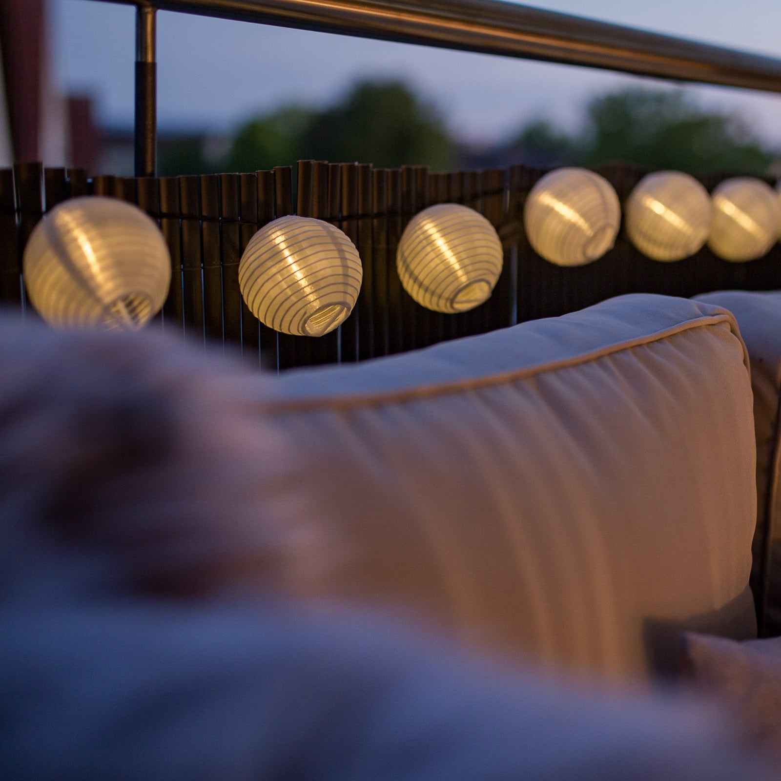 LED-lyslenke Mobile Lampion oppladbar 7-lys hvit IP44 forfra