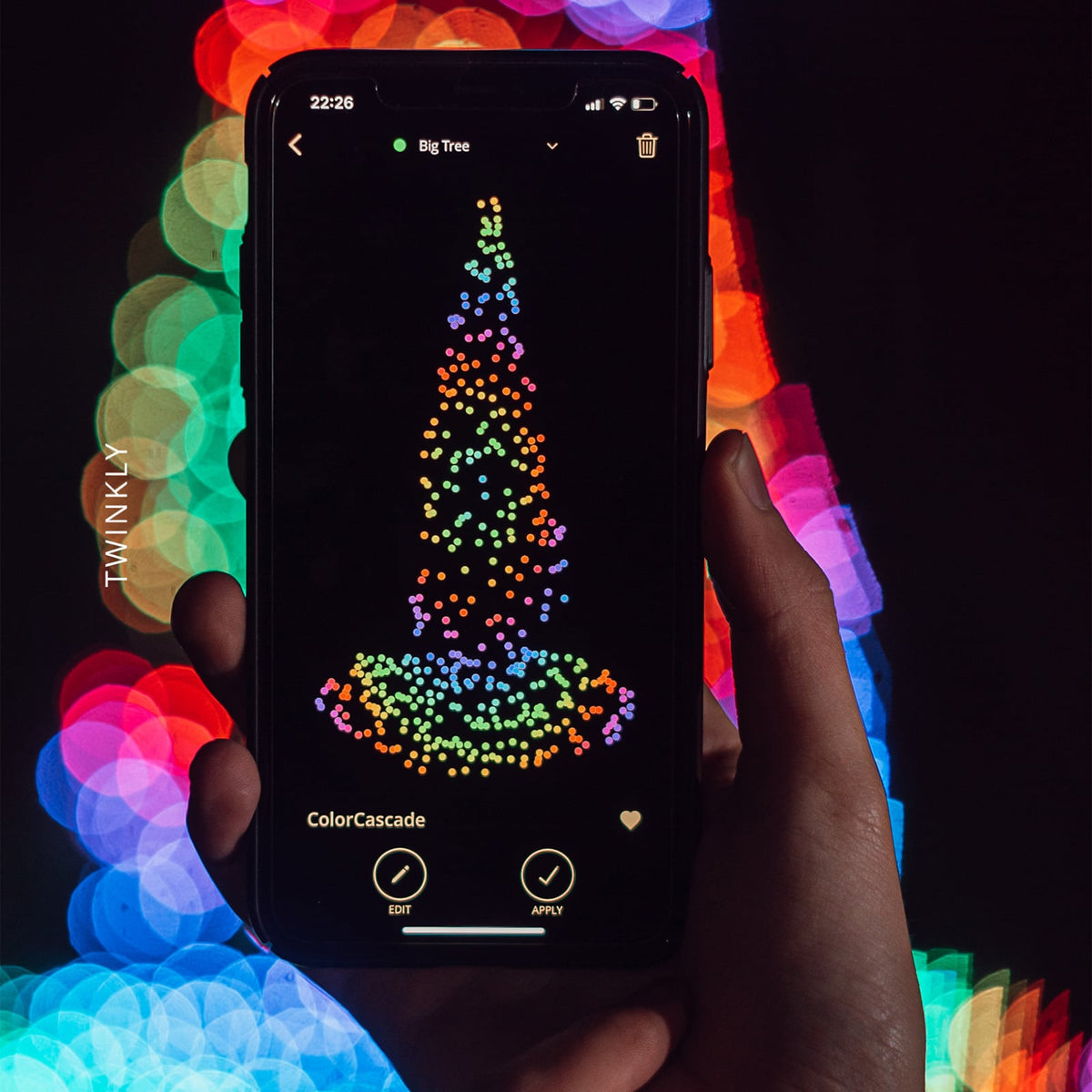 Nærbilde av musiksensor på LED-lyslenke Music 600 RGB-LED svart