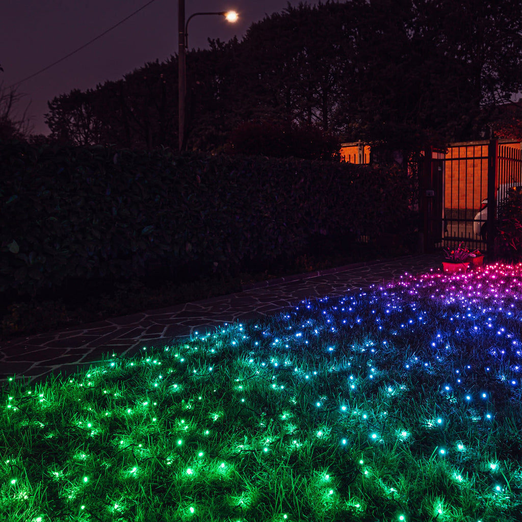 LED-lyslenke Music 600 RGB-LED svart utendørs i mørket