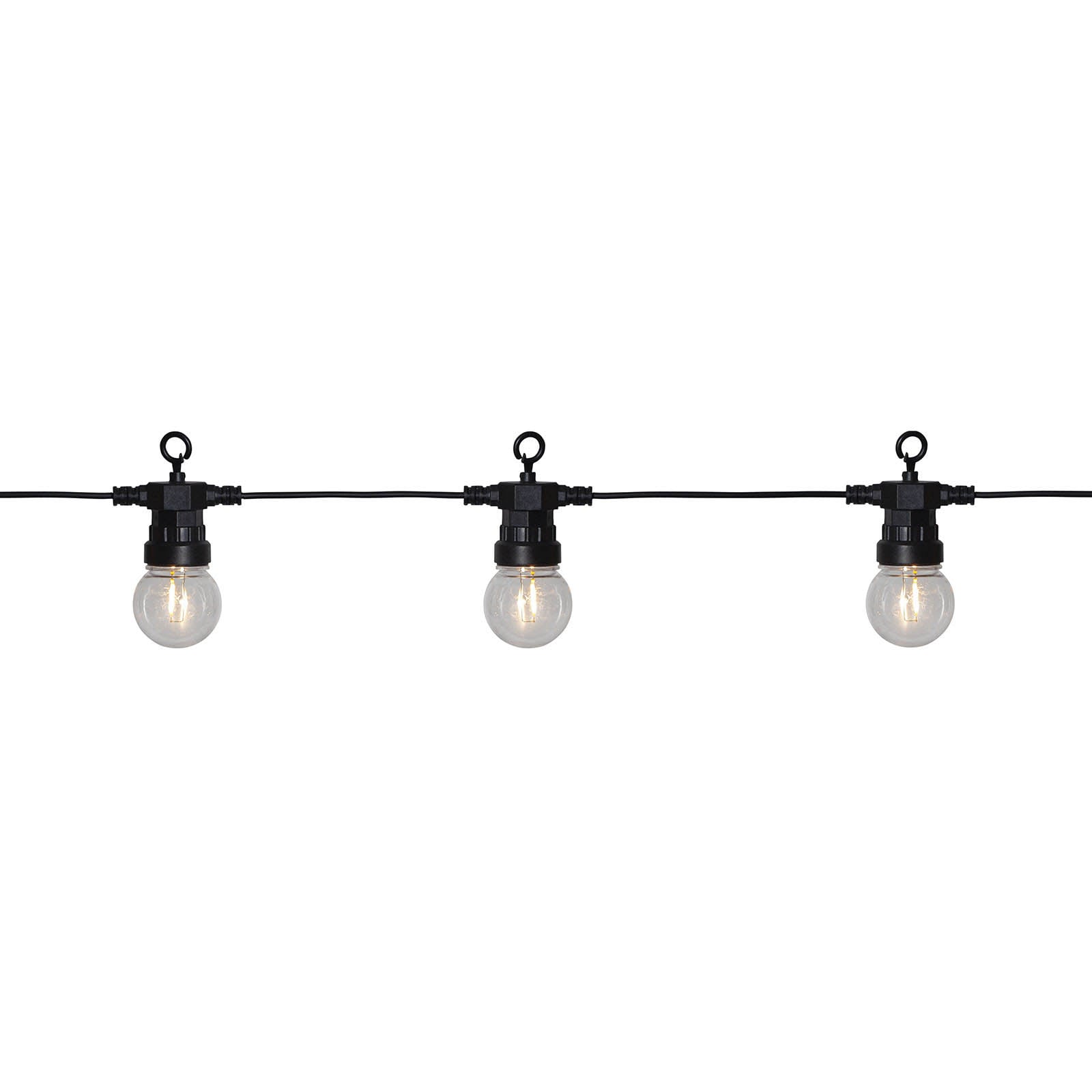 Detalj av LED-lyslenke Small Circus filament 20 lys IP44 med filament LED