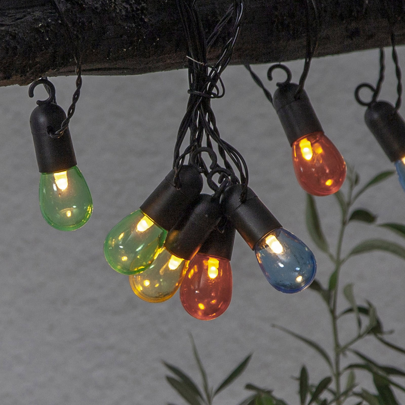 LED-lyslenke Small Hooky flerfarget IP44 varmhvit forfra