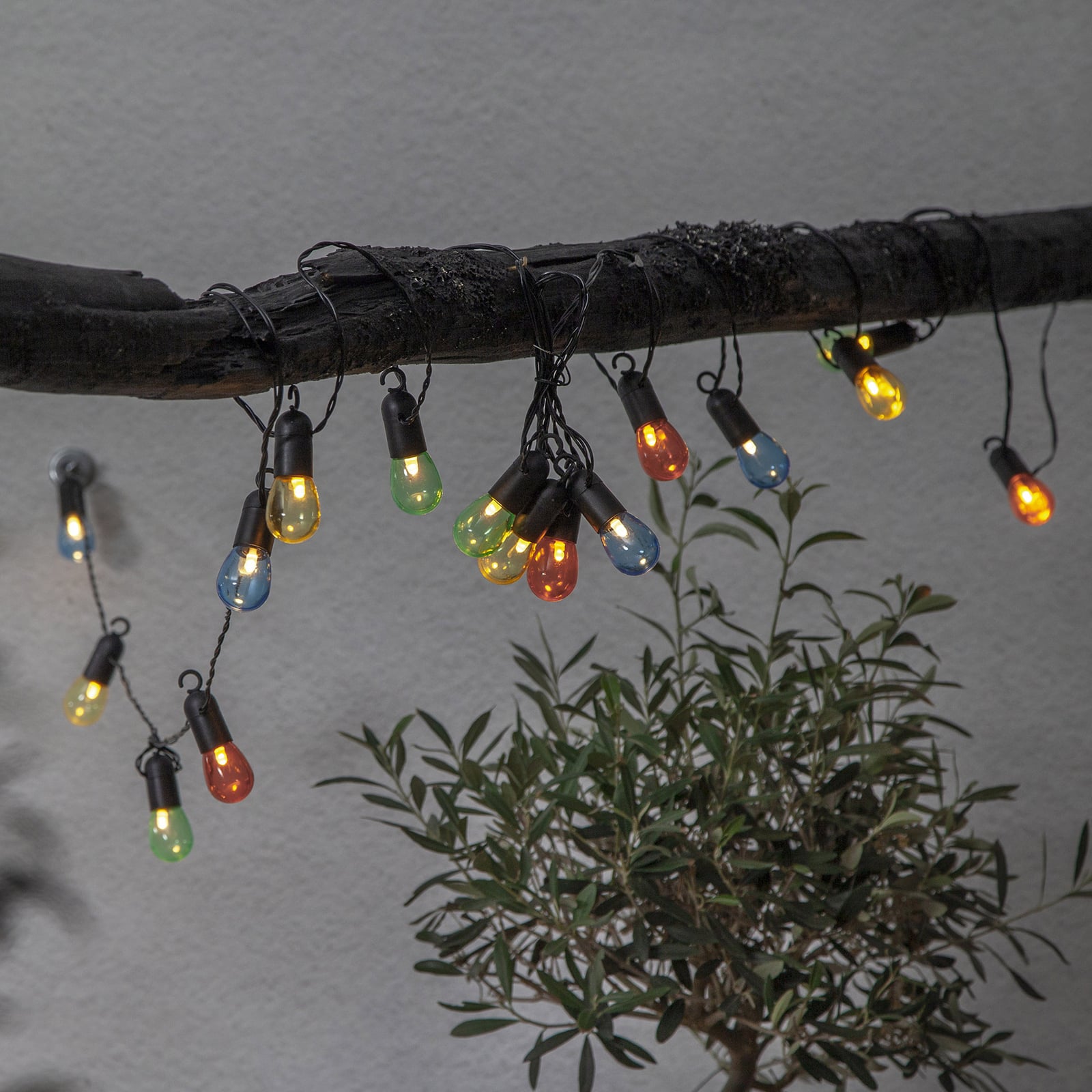 LED-lyslenke Small Hooky flerfarget IP44 varmhvit bakside