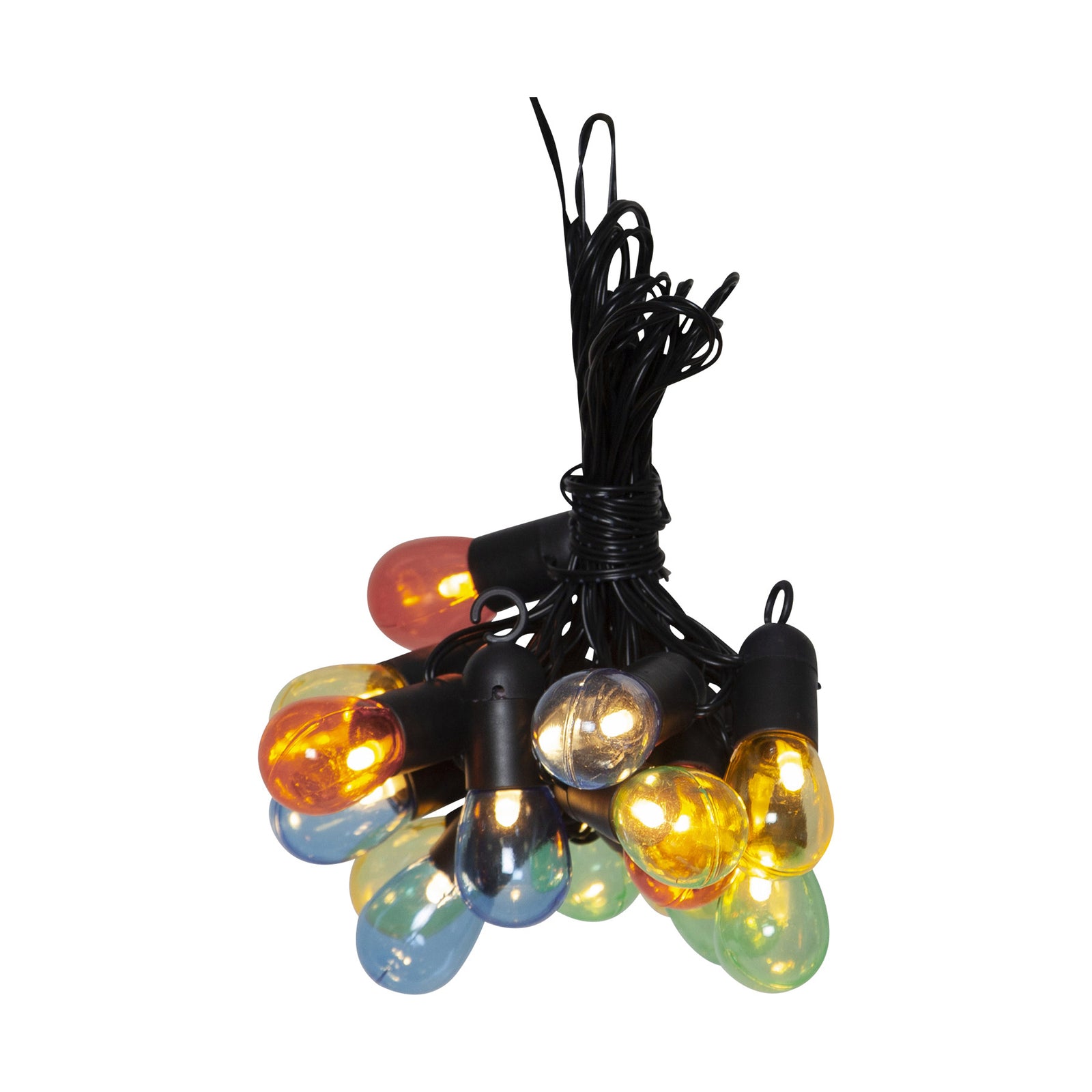 Detaljbilde av LED-lyslenke Small Hooky flerfarget IP44 varmhvit