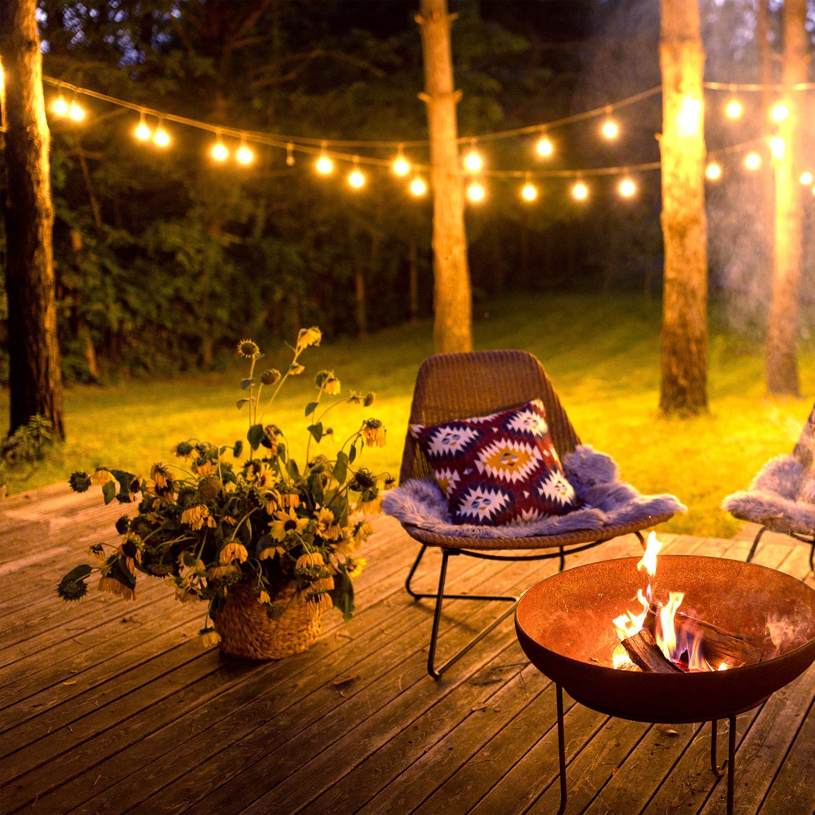 LED-lyslenke tint Stella 12 lys med farget belysning