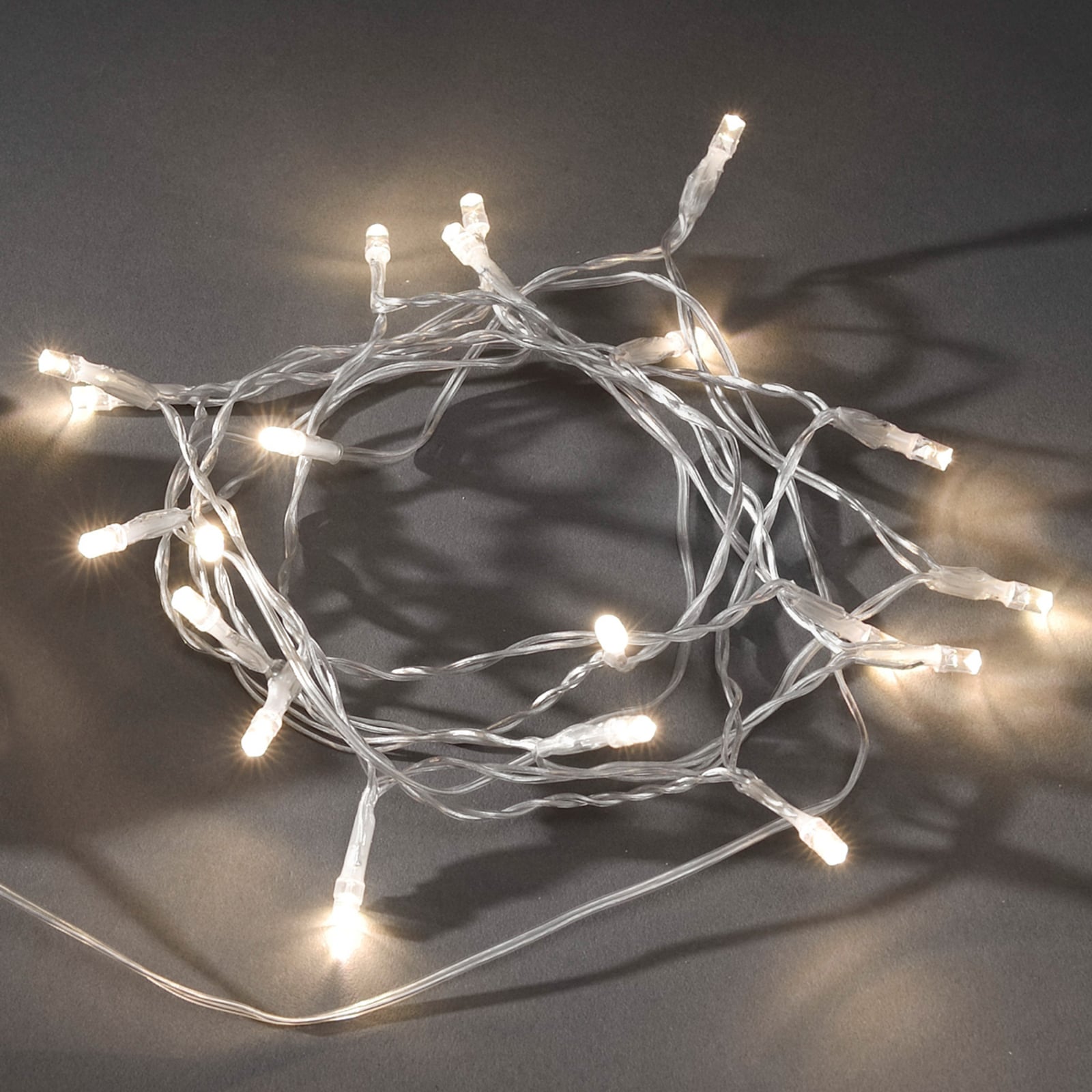 LED lyslenke utendørs 20-lys med skumringssensor IP44 - Konstsmide Christmas forfra