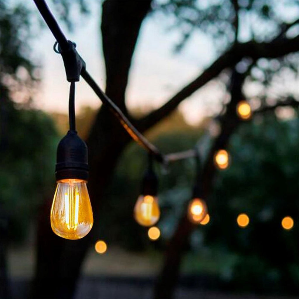 LED-lyslenke utendørs Girlanda svart 10 m E27 IP44 bakside
