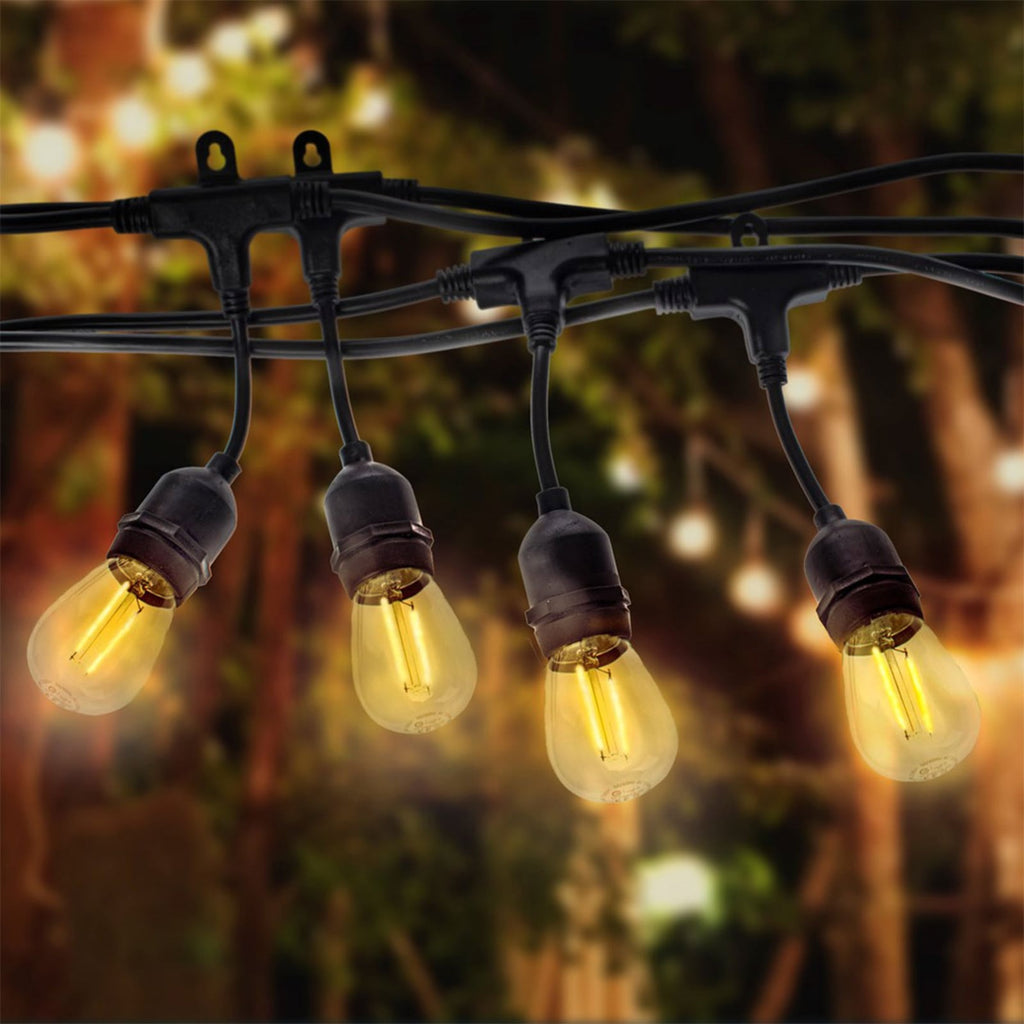 LED-lyslenke utendørs Girlanda svart 10 m E27 IP44 detalj av lys