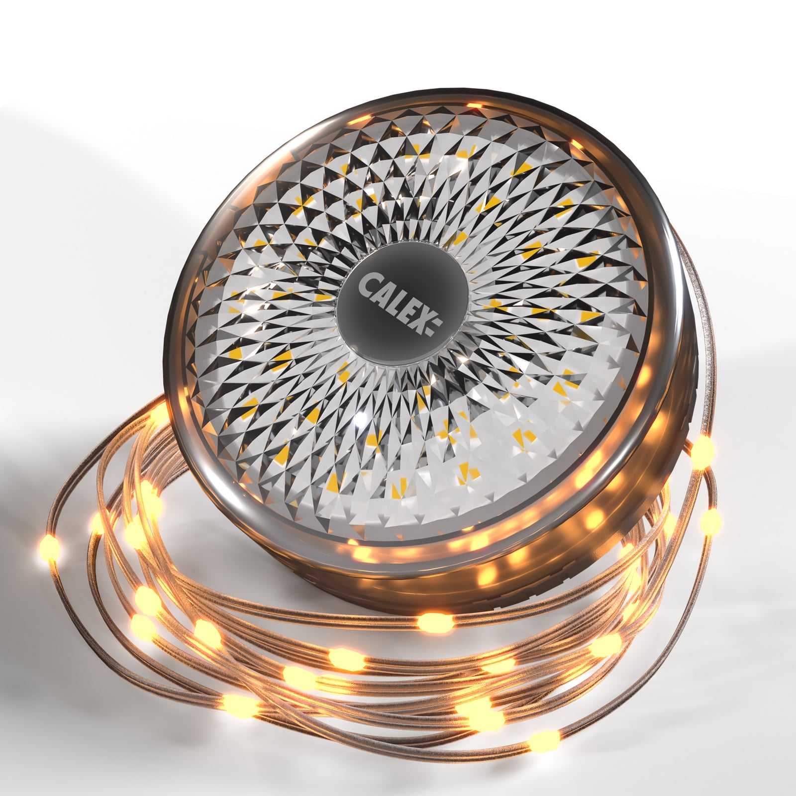 Bakside av LED lyslenke Vista Party Lights RGBW oppladbar 8 m