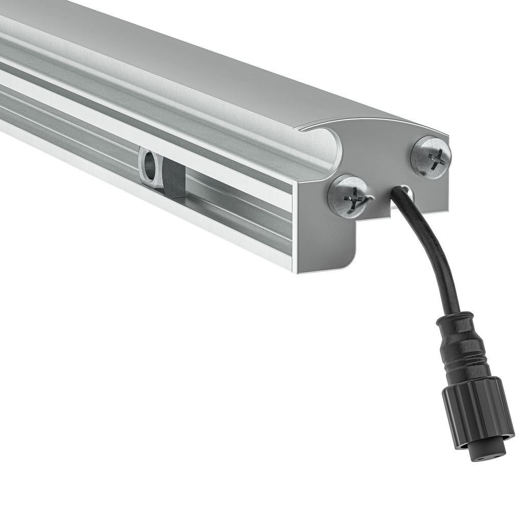 LED lyslist for gjerde aluminium 196 cm dimbar IP67 LyghtUp installasjonsdetalj