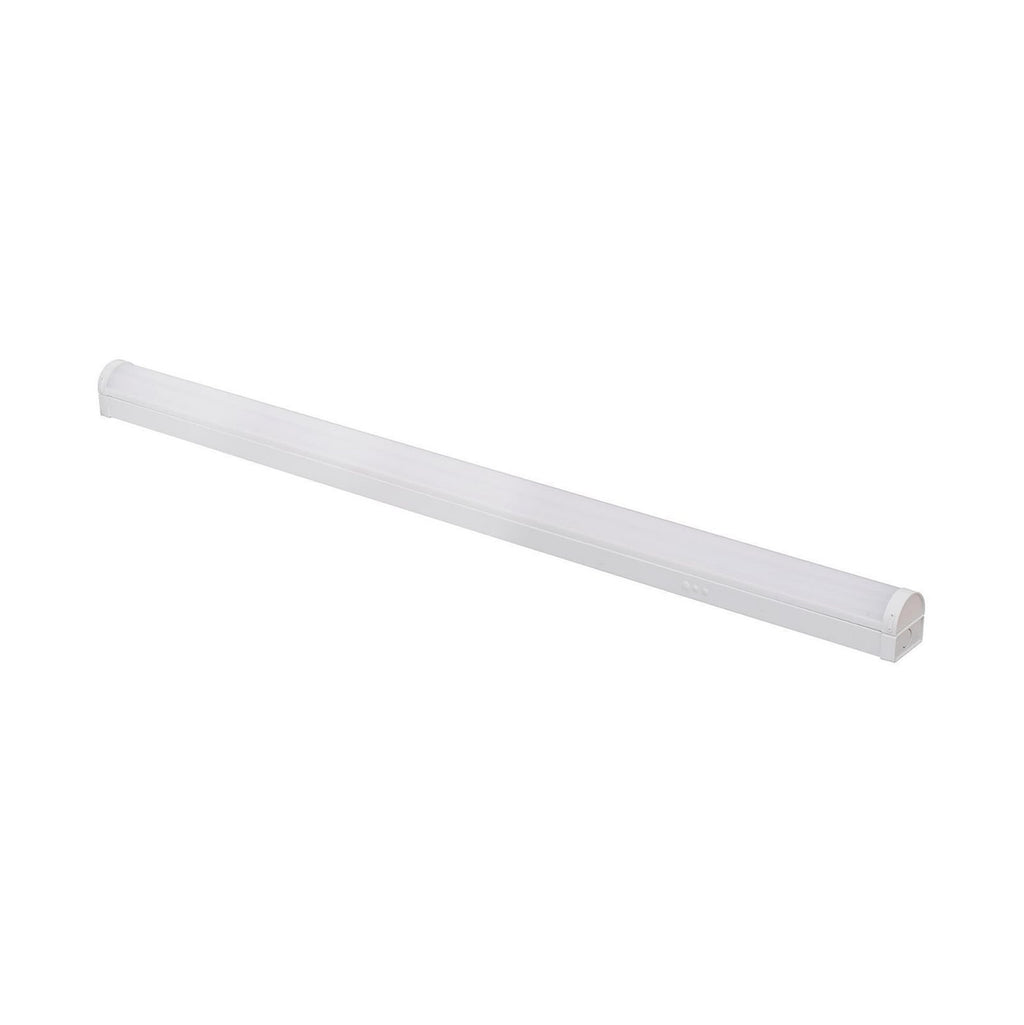 LED-lyslist LIGHTBAR hvit stål 147 cm bakside med kabelinngang