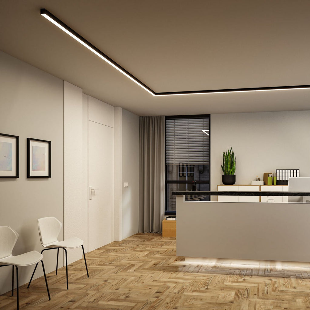 Detaljbilde av LED lysliste Linion svart 100 cm 20W 3000K med driver