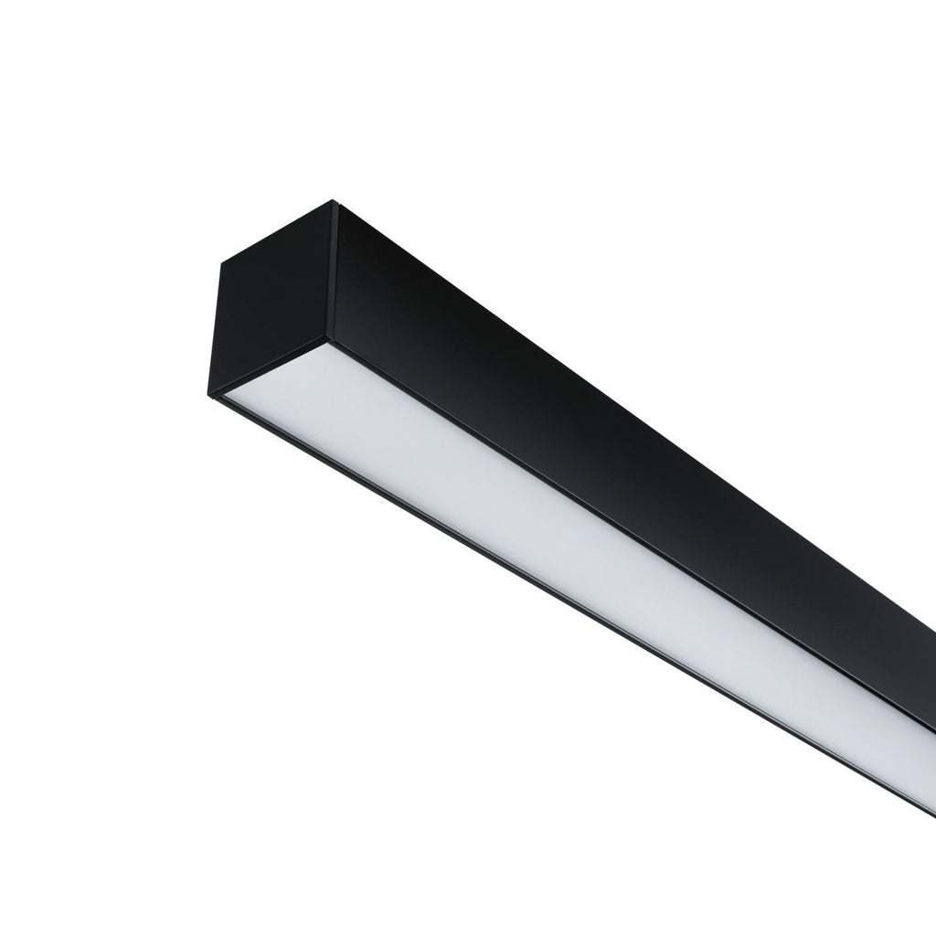 Nærbilde av LED lysliste Linion svart 100 cm 20W 3000K med driver lysdeksel