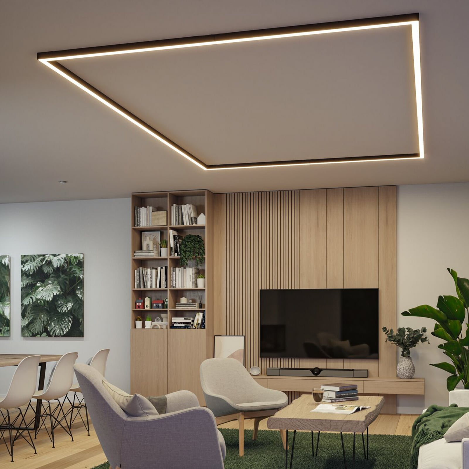 LED lysliste Linion svart 100 cm 20W 3000K med driver tilkobling