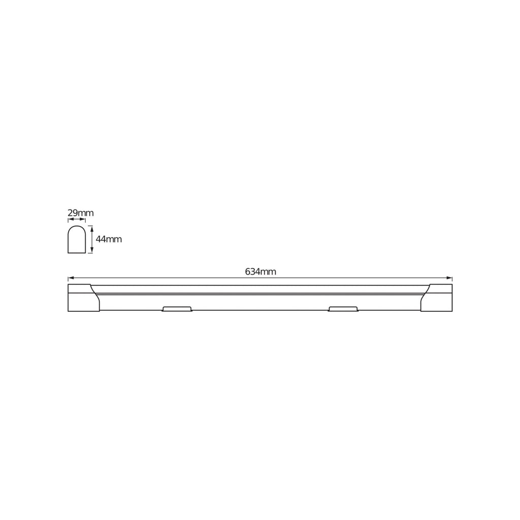 LED-lyslist VALUE BATTEN aluminium 63 cm 10W 4000K bakside