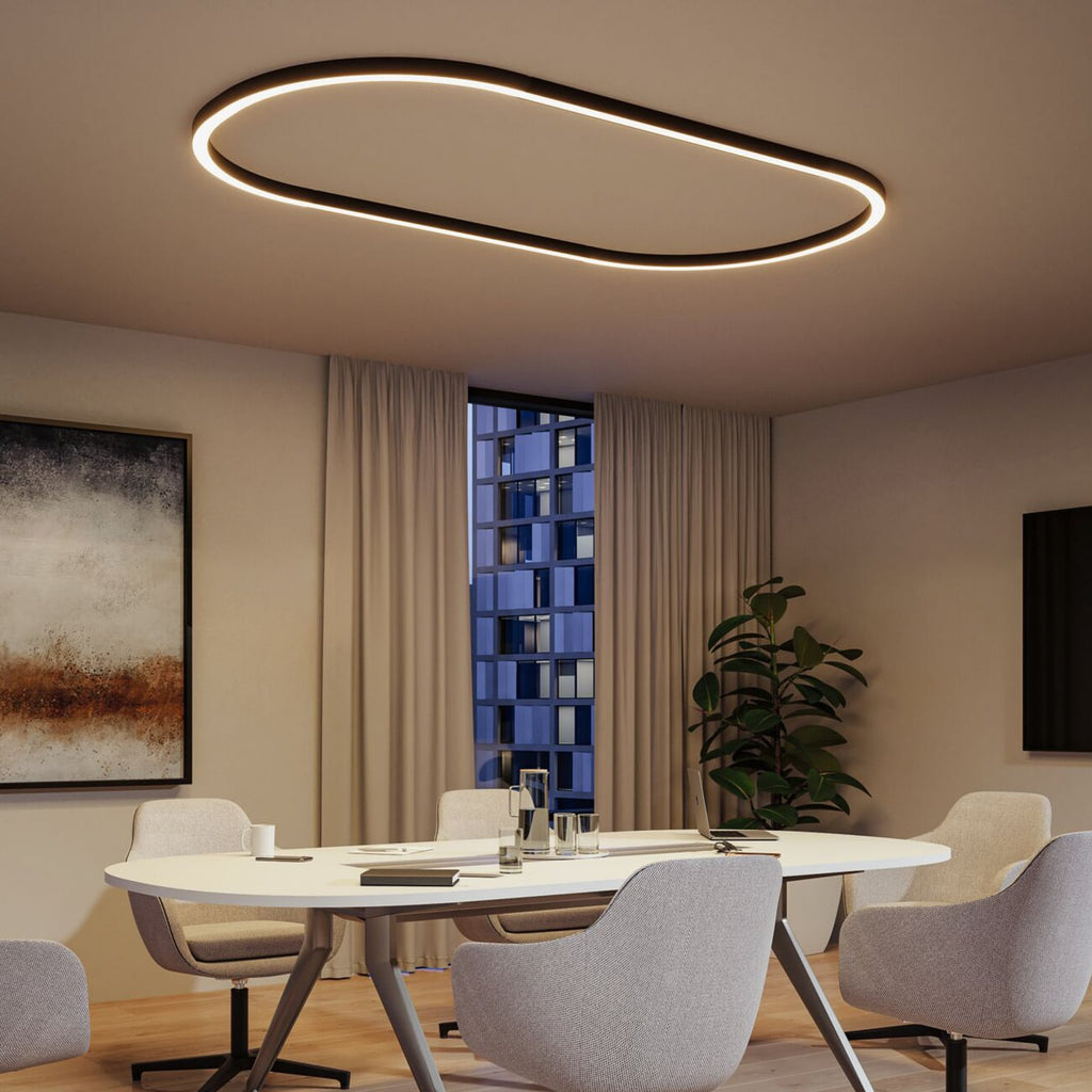 LED lysliste Linion svart 100 cm dimbar Zigbee Paulmann detalj av aluminiumskanal